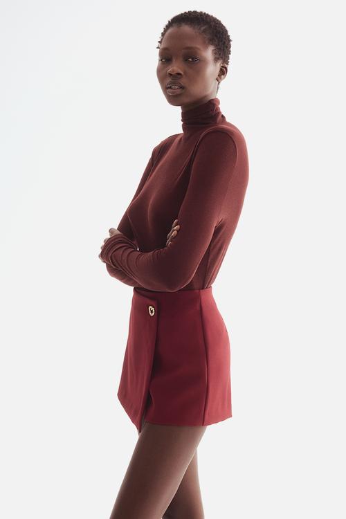 Wrap skort - dark red