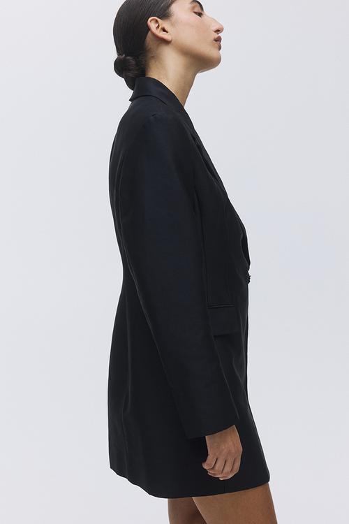 Double breasted blazer dress - black
