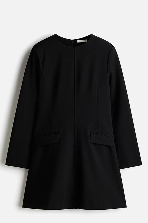 Shoulder-pad dress - black