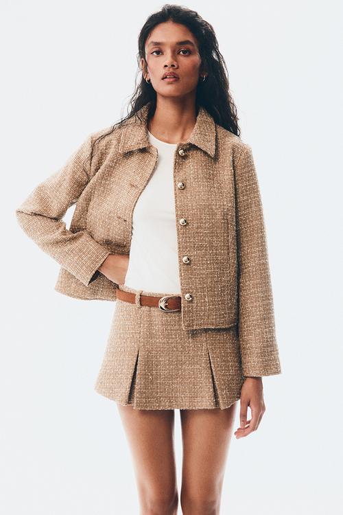Textured jacket - beige
