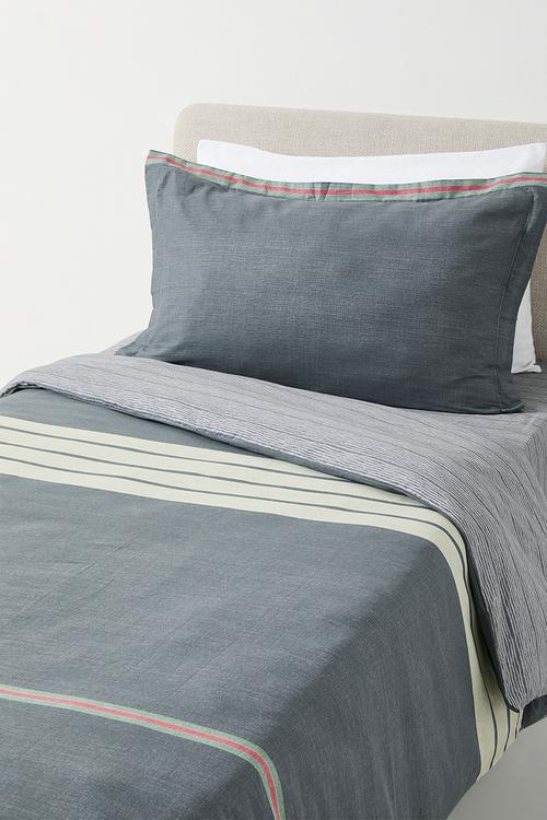 200TC striped duvet set - dark grey