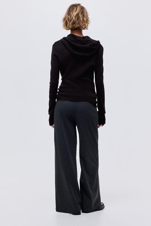 Wide jersey trousers - dark grey marl