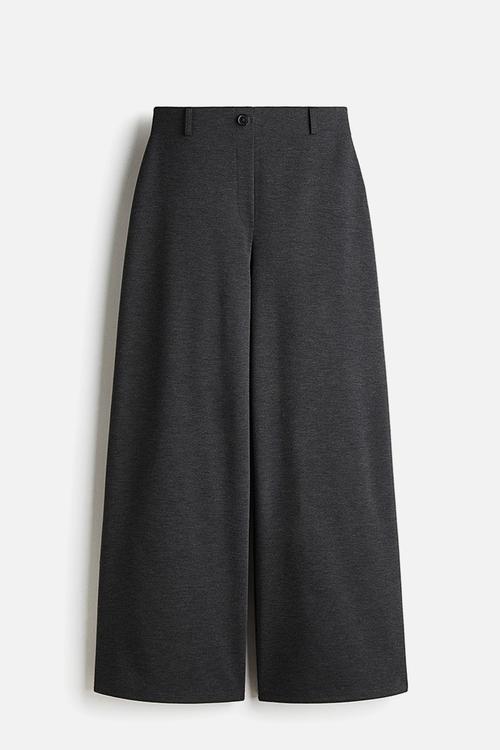 Wide jersey trousers - dark grey marl