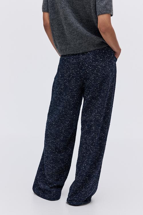 Boucl? trousers - navy blue marl