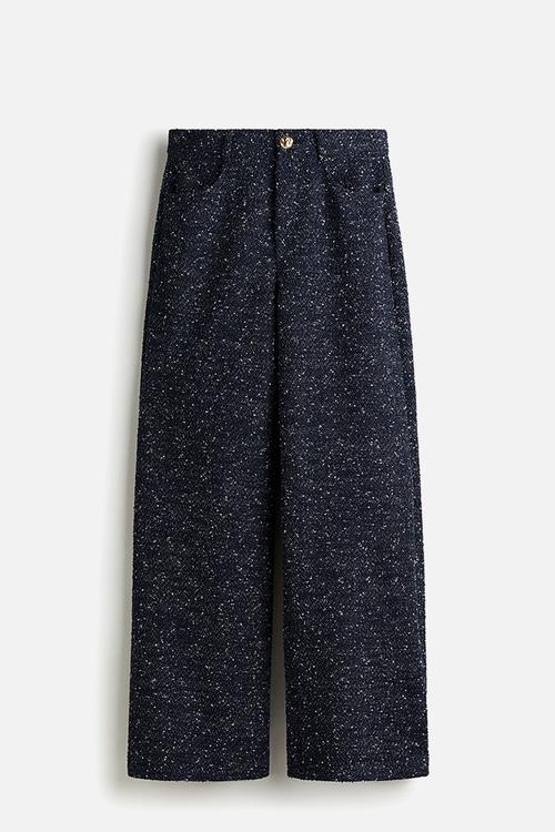 Boucl? trousers - navy blue marl