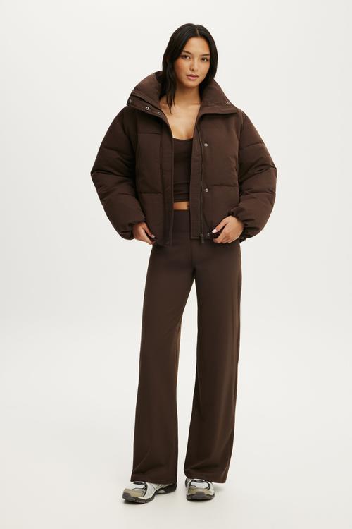 The Mother Puffer Soft Touch Jacket - French Roast