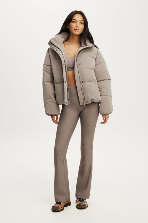 The Mother Puffer Soft Touch Jacket - Desert Grey