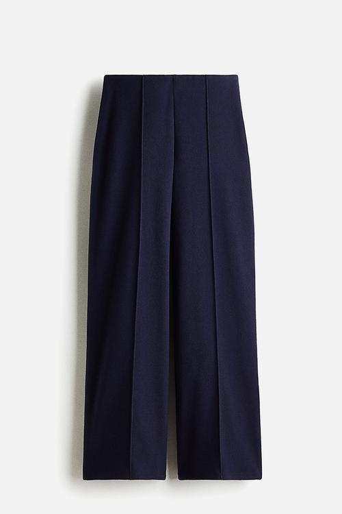 Crease-leg trousers - navy blue