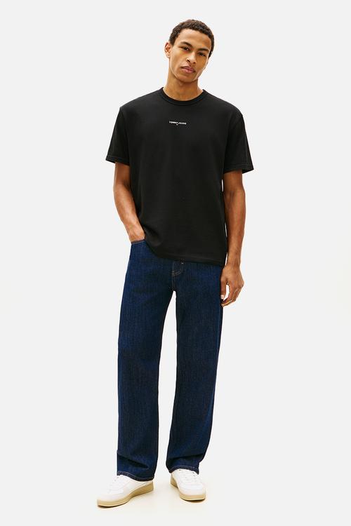 Tjm Rlx Linear Logo Tee Ext - Black