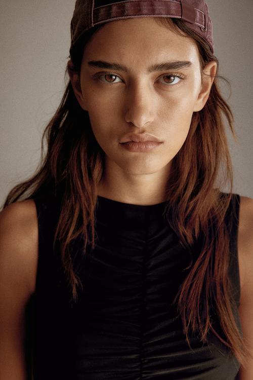 Ruched top - black