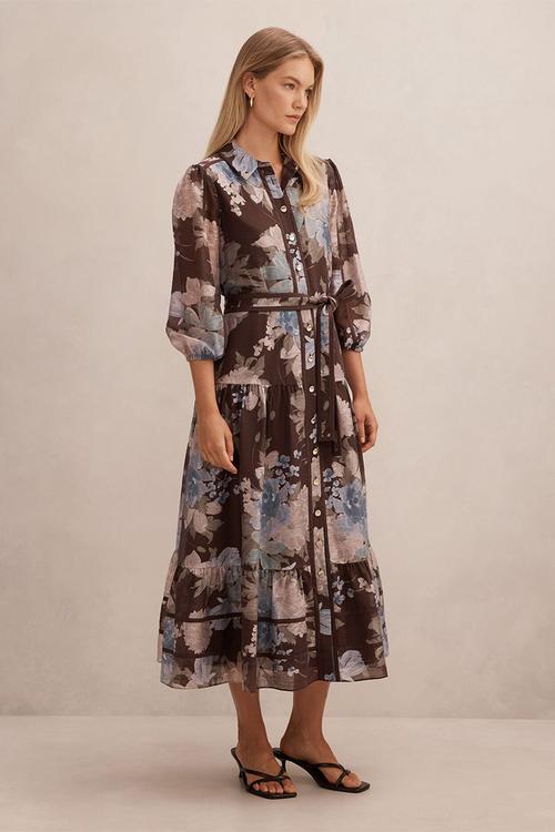 Gianna Printed Midi Dress in Halsey Floral