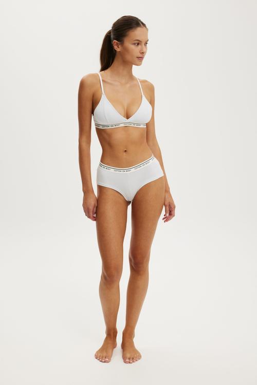 Branded cotton cheeky boyshort - cloud blue