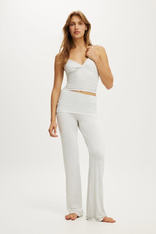 Airy Soft Smooth Roll Waist Pant - Smooth Light Grey Marle