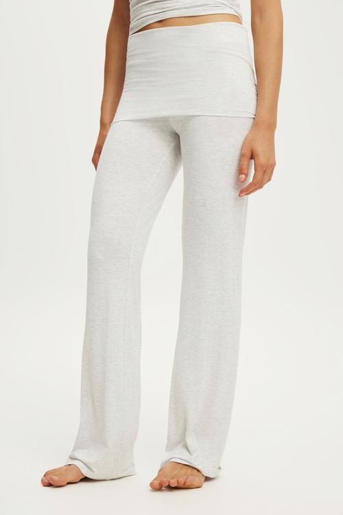 Airy Soft Smooth Roll Waist Pant - Smooth Light Grey Marle