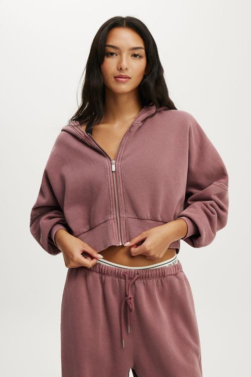 Plush Half Zip Sweatshirt - Dusty Rose