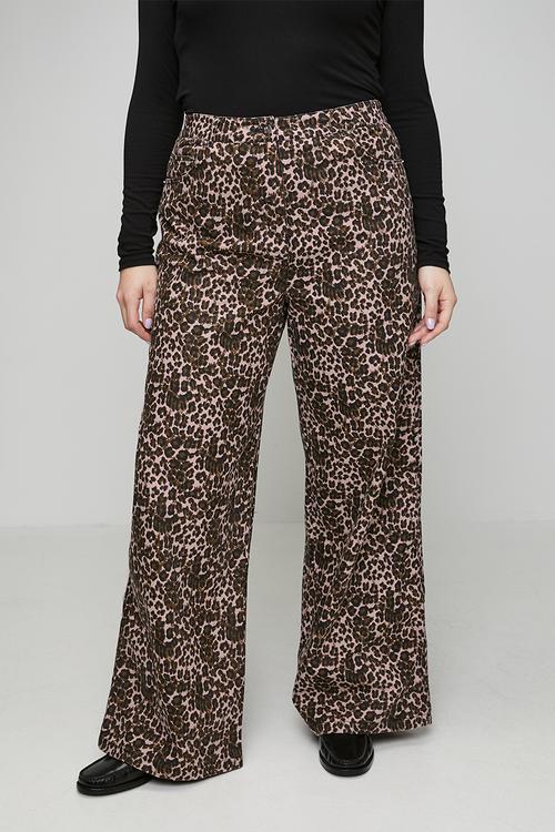 Plus Roxy Wide Leg Jeans - Pink Animal