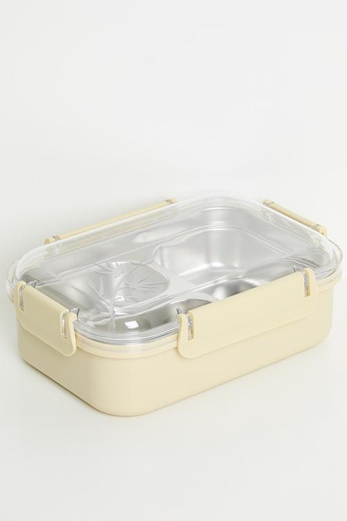 Clear lid lunchbox - barley white