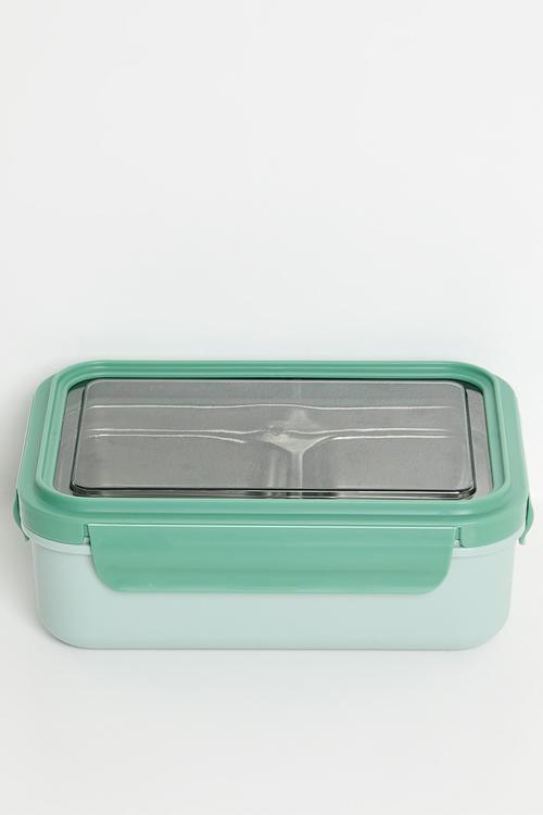 Double latch lunchbox - green