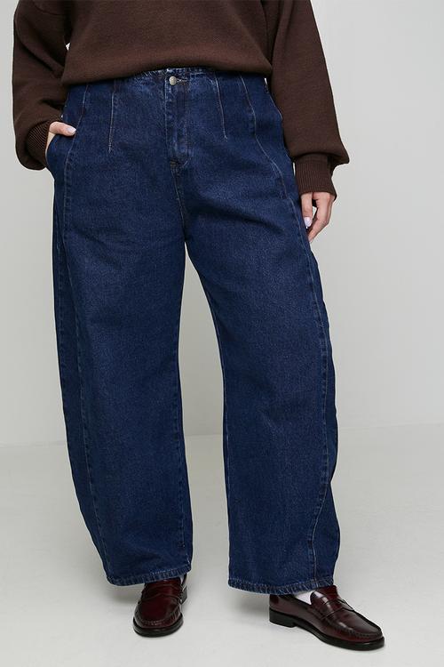 Plus Contour Waist Barrel Leg Jeans - Medium Wash