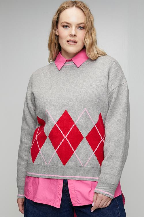 Plus Ultimate Jumper - Red Argyle