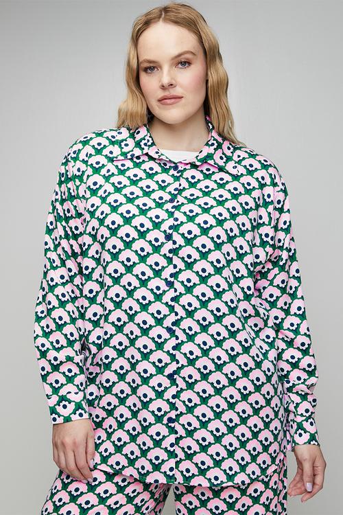 Plus Classic Shirt Geo Floral - multi