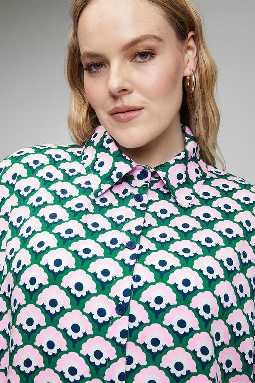 Plus Classic Shirt Geo Floral - multi