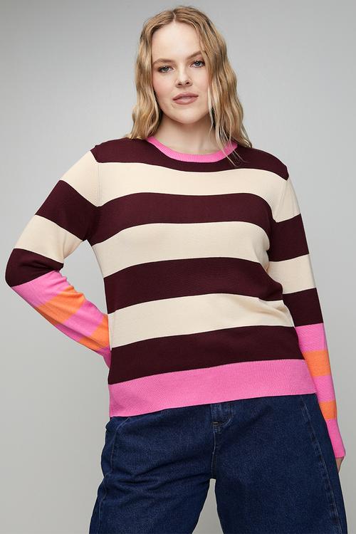 Plus Luxe Jumper in Candy Stripe - Multi