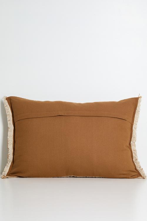 Fringe Woven Cushion Cover - Rust