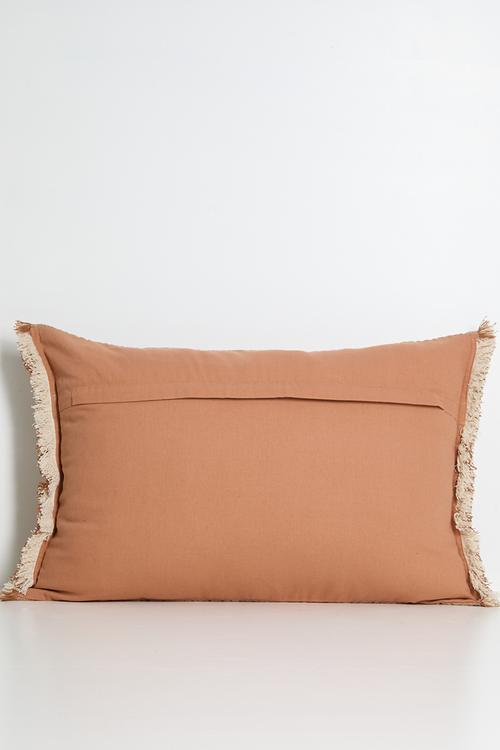 Fringe Woven Cushion Cover - Mauve