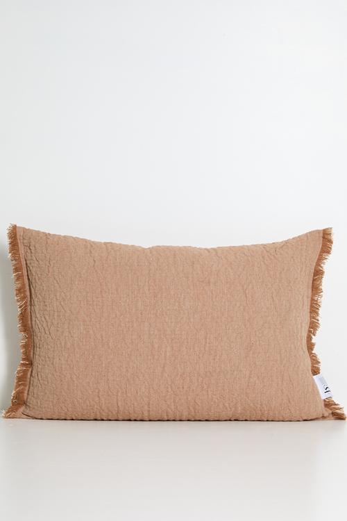 Fringe Woven Cushion Cover - Mauve