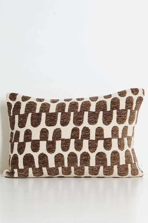 Art Deco Jacquard Cushion Cover - Rust