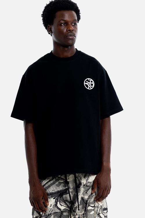 COIN EMBROIDERY T-SHIRT  - BLACK