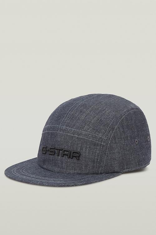 Flat Brim 5 Panel Cap - Blue