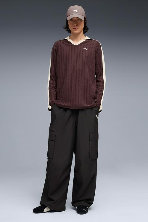 T7 Relaxed Retro Long Sleeve Polo - Chocolate Brown