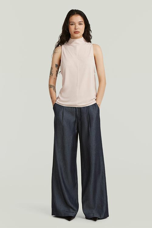Fluid wide leg pants wmn - rinsed