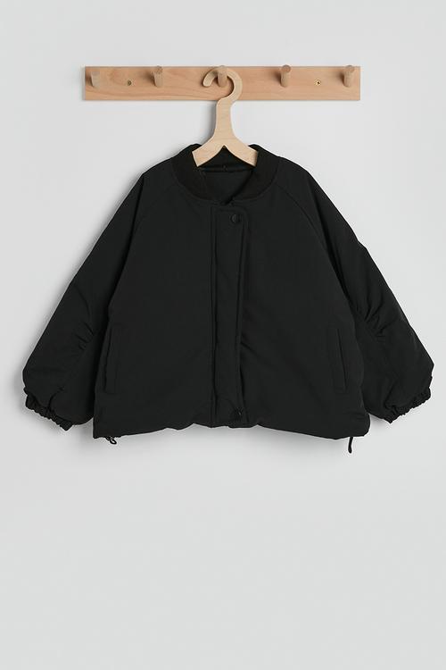 Padded bomber jacket - black