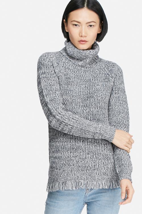 Ebi fringe long roll neck knit