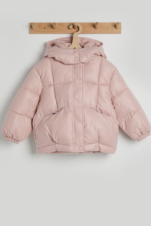 Hooded puffer jacket - pink