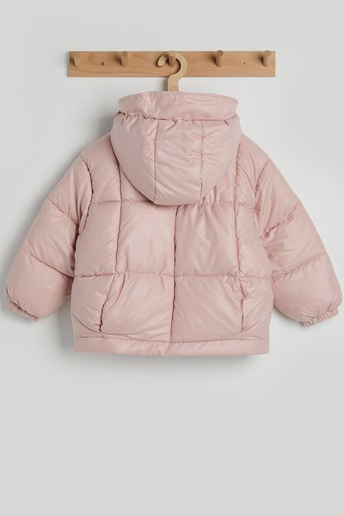 Hooded puffer jacket - pink