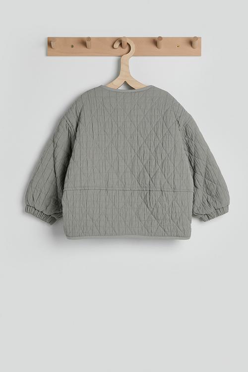 Diamond quilted jacket with stylised patch pockets - grey