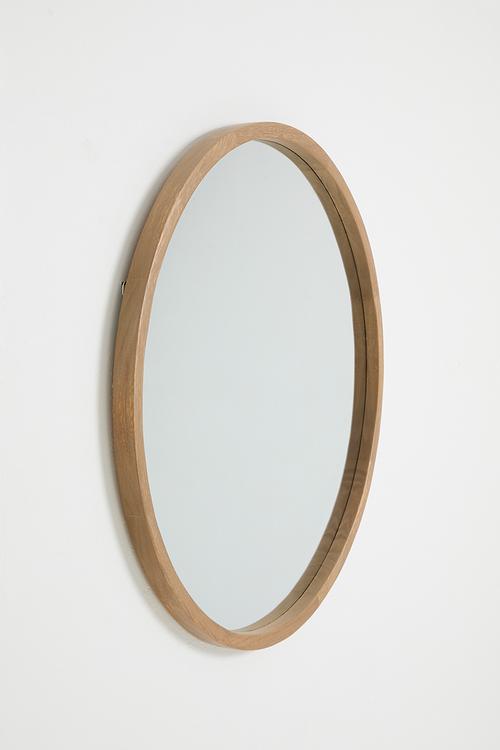 Mira round wooden mirror - Natural