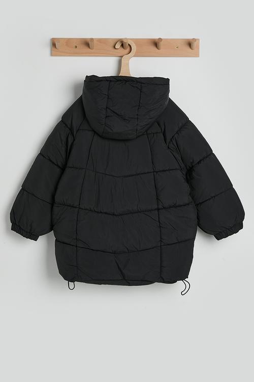 Box quilted puffer jacket - black