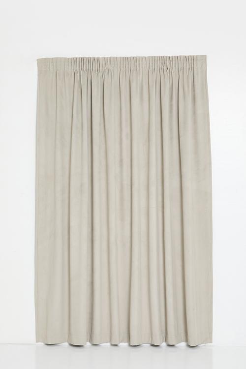 Herringbone Velvet Selflined Curtain Taped - Taupe