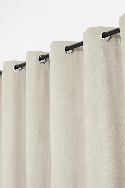 Herringbone Velvet Self lined Curtain Eyelet - Taupe