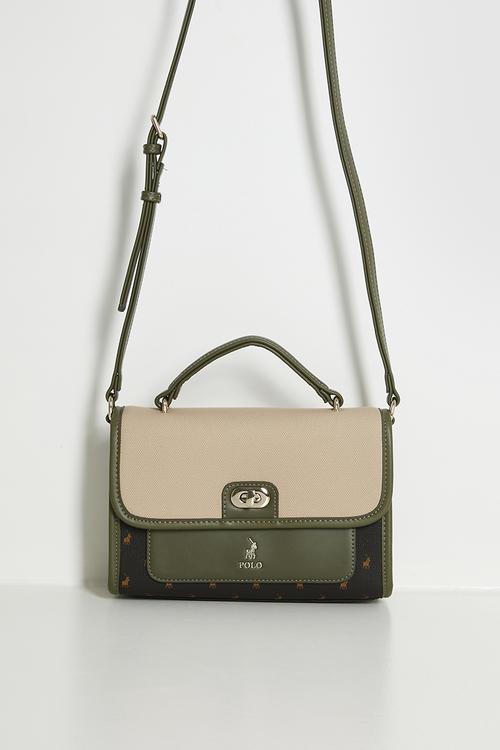 Palma flapover sling bag - olive