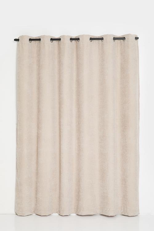 Osiris Chenille Lined Curtains Eyelet - Natural