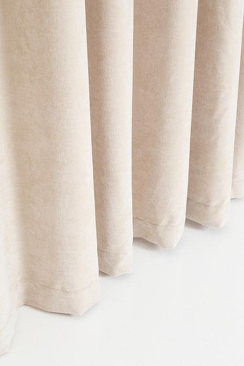 Osiris Chenille Lined Curtains Eyelet - Natural