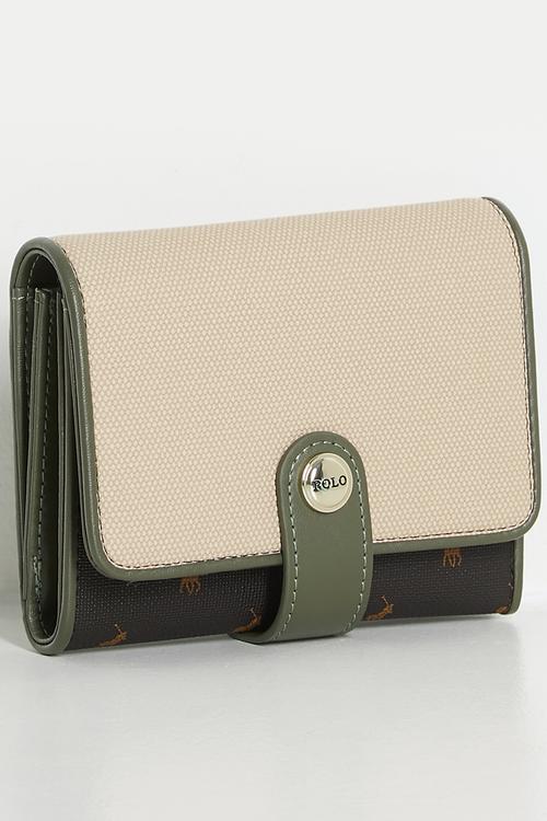 Palma medium trifold purse - olive