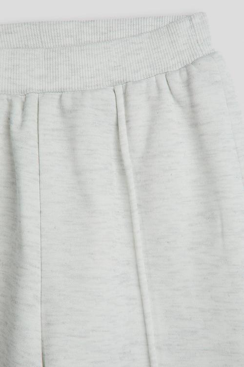 Melange pin tuck sweatpants - white smoke