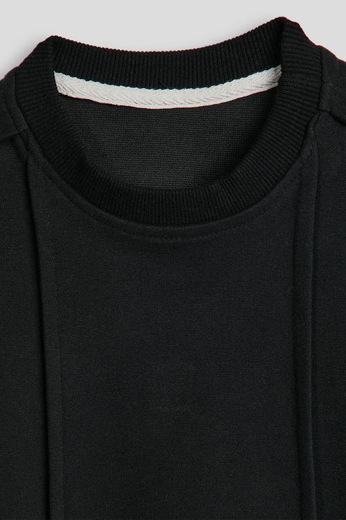 Front pintuck sweatshirt - black